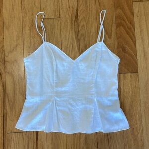 Express peplum sweetheart tank in white size Small
